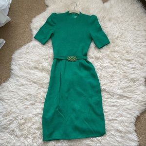 ST. JOHN vintage long knit dress with belt